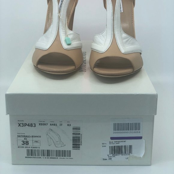 Emporio Armani Nude & White Sandals - Picture 3 of 4